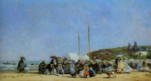 Копия картины "beach scene, trouville" художника "буден эжен"