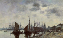 Репродукция картины "bordeaux, bacalan, view from the quay" художника "буден эжен"