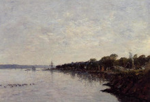 Картина "brest, the banks of the harbor" художника "буден эжен"
