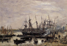 Картина "camaret, fishing boats at dock" художника "буден эжен"