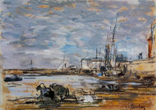 Картина "port at low tide" художника "буден эжен"