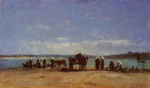Копия картины "the breton fishermen&#39;s wives" художника "буден эжен"