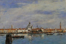 Картина "the giudecca from the zatteri, venice" художника "буден эжен"