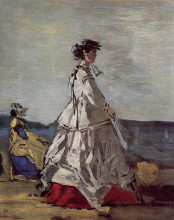 Картина "princess pauline metternich on the beach" художника "буден эжен"