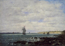 Копия картины "coast of brittany" художника "буден эжен"