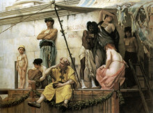 Репродукция картины "the slave market" художника "буланже гюстав"