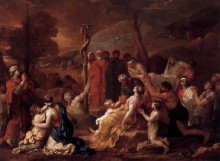 Репродукция картины "moses and the brazen serpent" художника "бурдон себастьян"