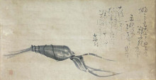 Картина "chimaki by matsumura goshun (painting) and yosa buson (calligraphy)" художника "бусон ёса"