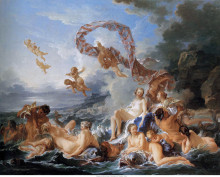 Репродукция картины "рождение и триумф венеры" художника "буше франсуа"