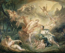 Копия картины "аполлон, раскрывающий свое божественное происхождение пастушке иссе" художника "буше франсуа"