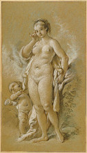 Копия картины "венера и амур" художника "буше франсуа"