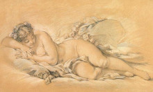 Копия картины "спящая девушка" художника "буше франсуа"