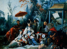Репродукция картины "китайский сад" художника "буше франсуа"