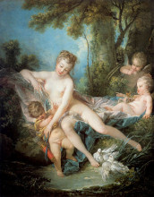 Репродукция картины "венера утешает амура" художника "буше франсуа"