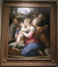 Копия картины "holy family with st. francis in a landscape" художника "вазари джорджо"