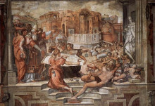 Репродукция картины "paul iii farnese directing the continuance of st peter&#39;s" художника "вазари джорджо"