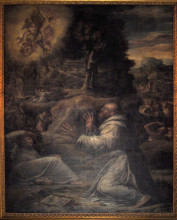 Картина "st. francis receiving the stigmata" художника "вазари джорджо"