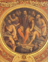 Картина "cosimo i de medici surrounded by his architects, engineers and sculptors" художника "вазари джорджо"