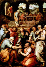 Репродукция картины "the prophet elisha cleansing naaman" художника "вазари джорджо"
