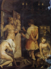 Копия картины "the studio of the painter" художника "вазари джорджо"