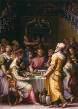 Репродукция картины "marriage at cana" художника "вазари джорджо"