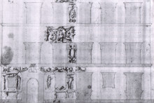 Картина "design for the facade of palazzo ramirez de montalvo" художника "вазари джорджо"