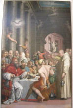 Копия картины "dinner of st. gregory the great (clement vii)" художника "вазари джорджо"