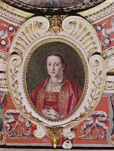 Репродукция картины "eleonora of toledo, daughters of the viceroy of naples pedro of toledo, wife to cosimo i de medici, duke of florence and siena" художника "вазари джорджо"