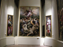 Картина "immaculate conception (center), st. eustachian (left) and st. blaise (rigth)" художника "вазари джорджо"