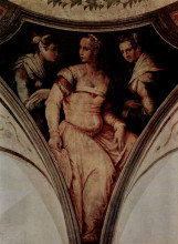 Картина "portrait of nicolosa bacci and the a noblewoman from arezzo" художника "вазари джорджо"