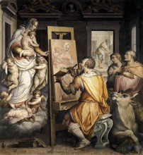 Копия картины "st. luke painting the virgin" художника "вазари джорджо"