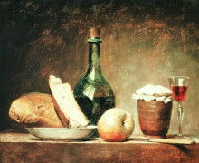 Репродукция картины "still life with round bottle" художника "валайер-костер анна"