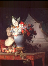 Картина "vase of flowers with a bust of flora" художника "валайер-костер анна"