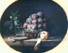 Копия картины "still life with plums and a lemon" художника "валайер-костер анна"