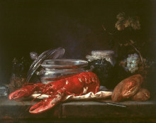 Копия картины "still life with lobster" художника "валайер-костер анна"