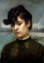 Репродукция картины "portrait of juliette lacour (model)" художника "валлотон феликс"
