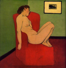Репродукция картины "seated female nude" художника "валлотон феликс"
