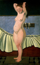 Репродукция картины "woman aiu being capped bath" художника "валлотон феликс"