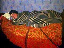 Репродукция картины "laid down woman, sleeping" художника "валлотон феликс"