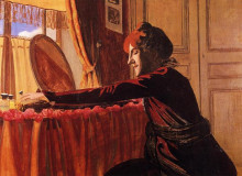 Репродукция картины "madame felix vallotton at her dressing table" художника "валлотон феликс"