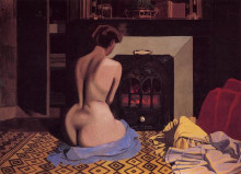 Копия картины "nude at the stove" художника "валлотон феликс"
