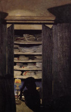 Картина "woman searching through a cupboard" художника "валлотон феликс"
