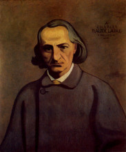 Копия картины "portrait of baudelaire" художника "валлотон феликс"
