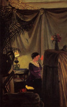Репродукция картины "gabrielle vallotton at the piano" художника "валлотон феликс"