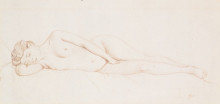 Репродукция картины "reclining female nude" художника "валлотон феликс"