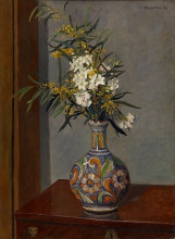 Копия картины "white flowers&#160;in a vase&#160;decorated" художника "валлотон феликс"