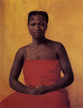Репродукция картины "seated black woman, front view" художника "валлотон феликс"