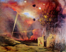 Репродукция картины "landscape off ruins and fires" художника "валлотон феликс"