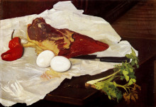 Репродукция картины "meat and eggs" художника "валлотон феликс"