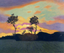Репродукция картины "landscape at sunset" художника "валлотон феликс"